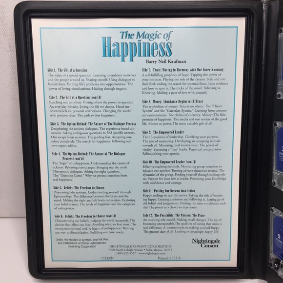AJ The Magic of Happiness Secrets Joyful Life Barry Neil Kaufman Cassette Set - Picture 3 of 6